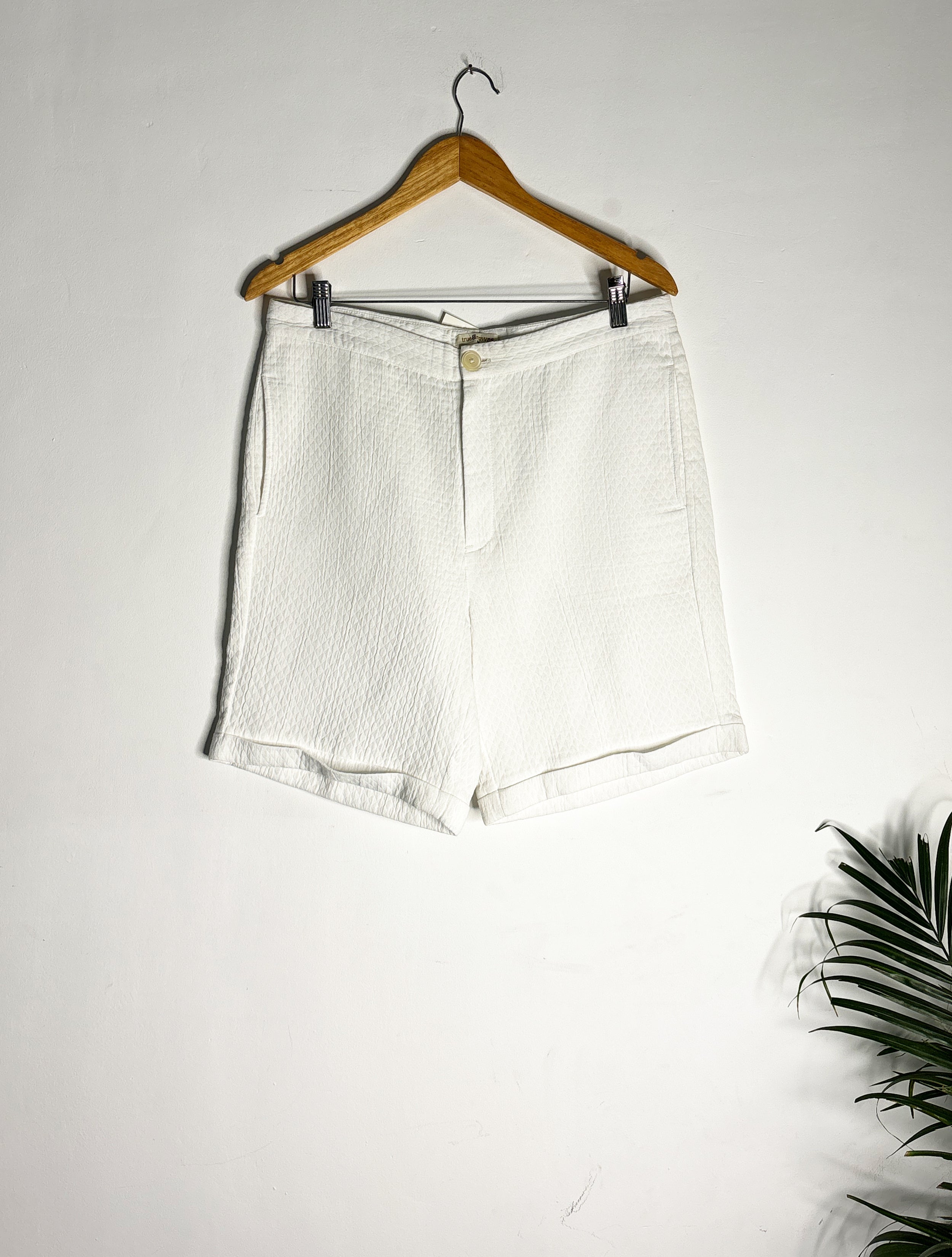 trueBrowns White Cotton Shorts - Distacart
