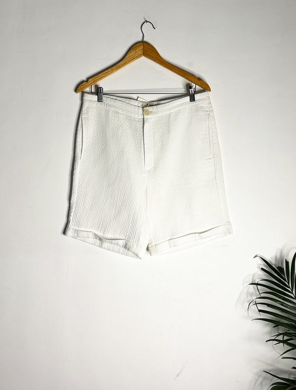 trueBrowns White Cotton Shorts