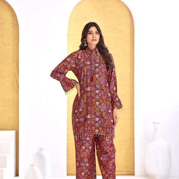 BulBul Pratiksha Red Co-Ord Set