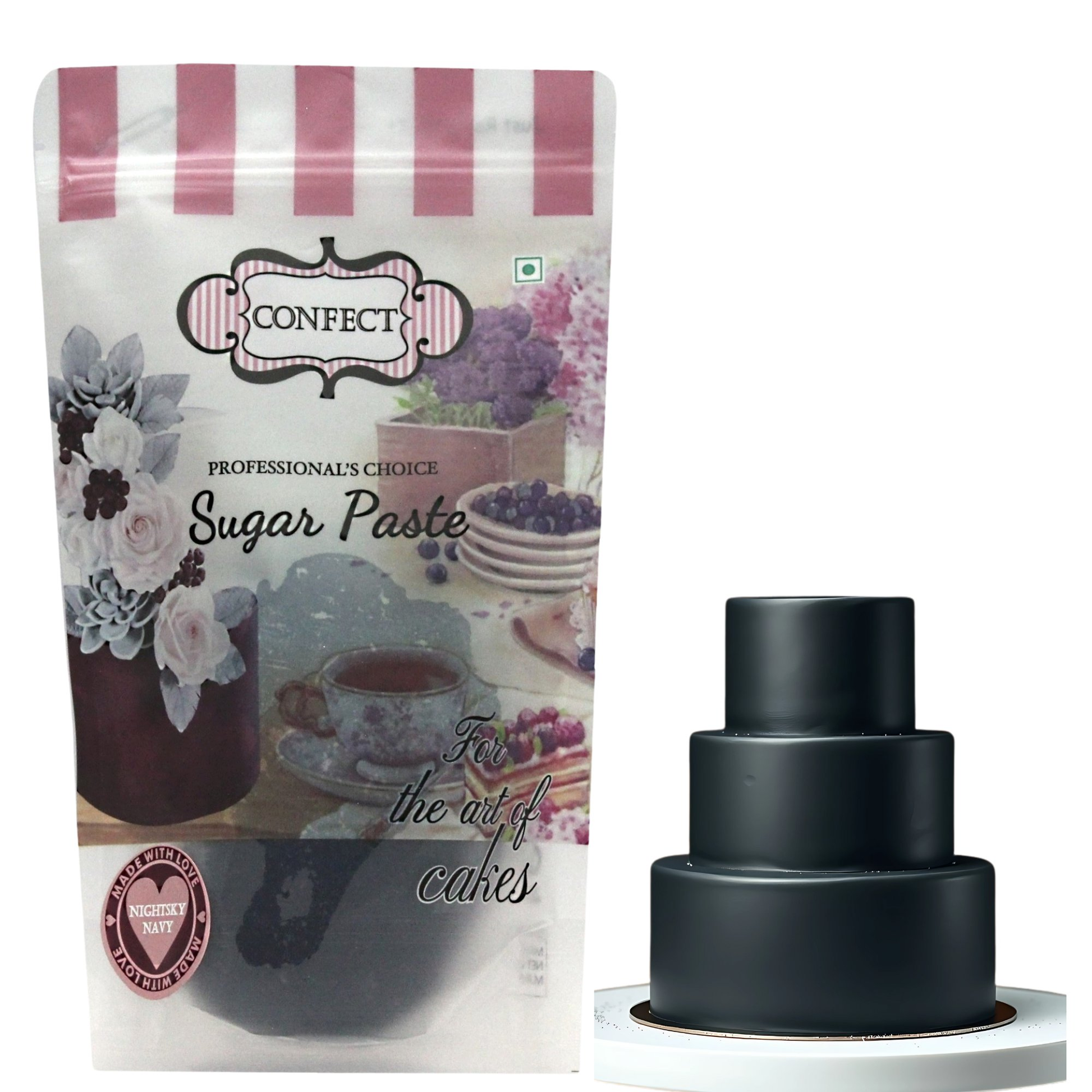 black fondant edible sugarpaste 1kg