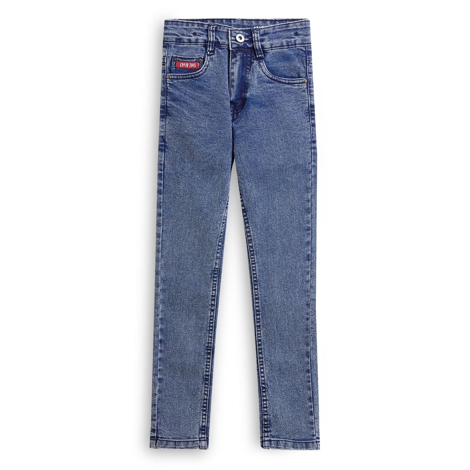 Chilins Girls Slim Mid Rise Cotton Comfortable Blue Jeans