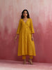 trueBrowns Mustard Cotton Dobby Kurta Set - Distacart