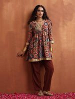 Thumbnail for trueBrowns Brown Print Flared Co-ord Set