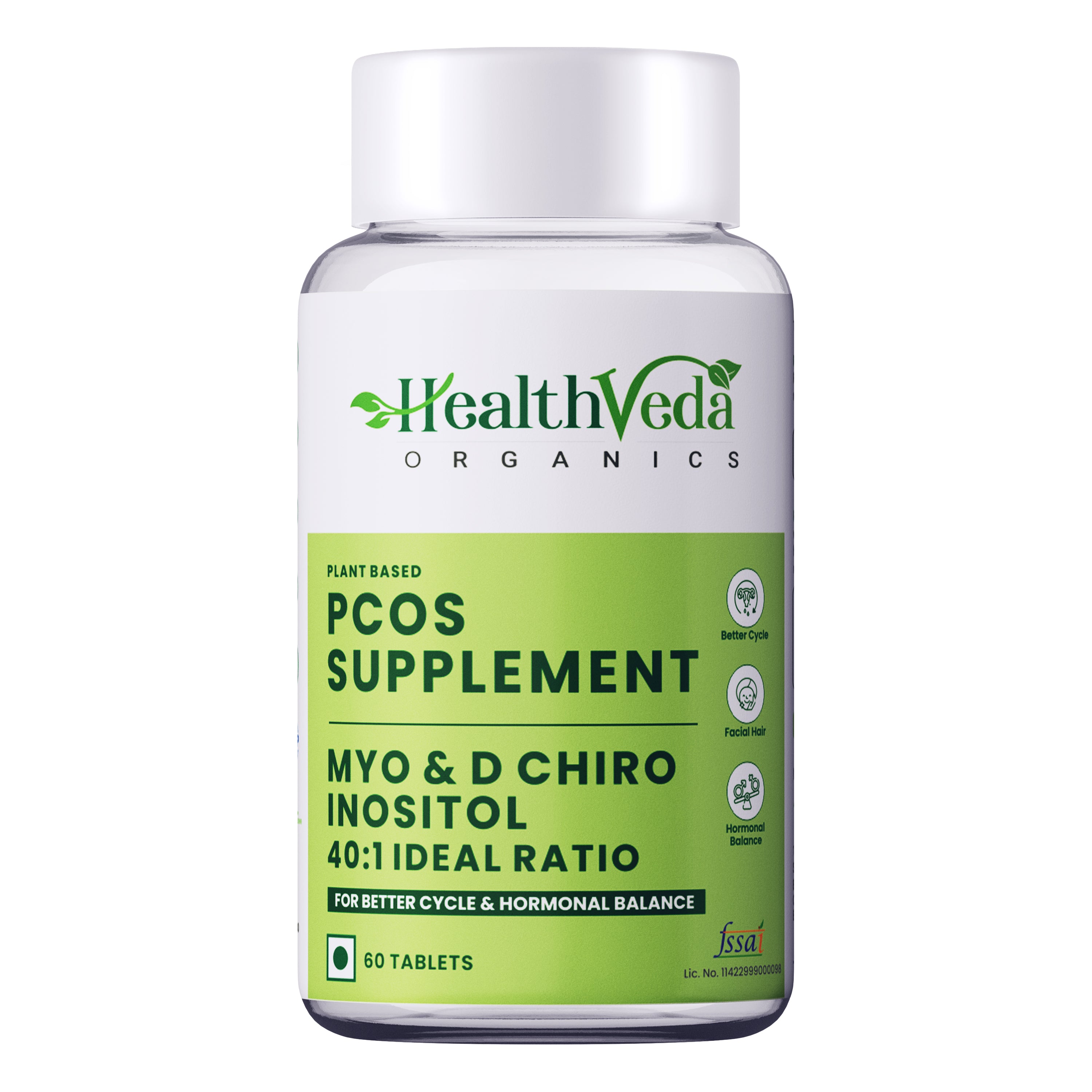 Health Veda Organics Plant Based PCOS Multivitamin Supplement Tablets - Distacart