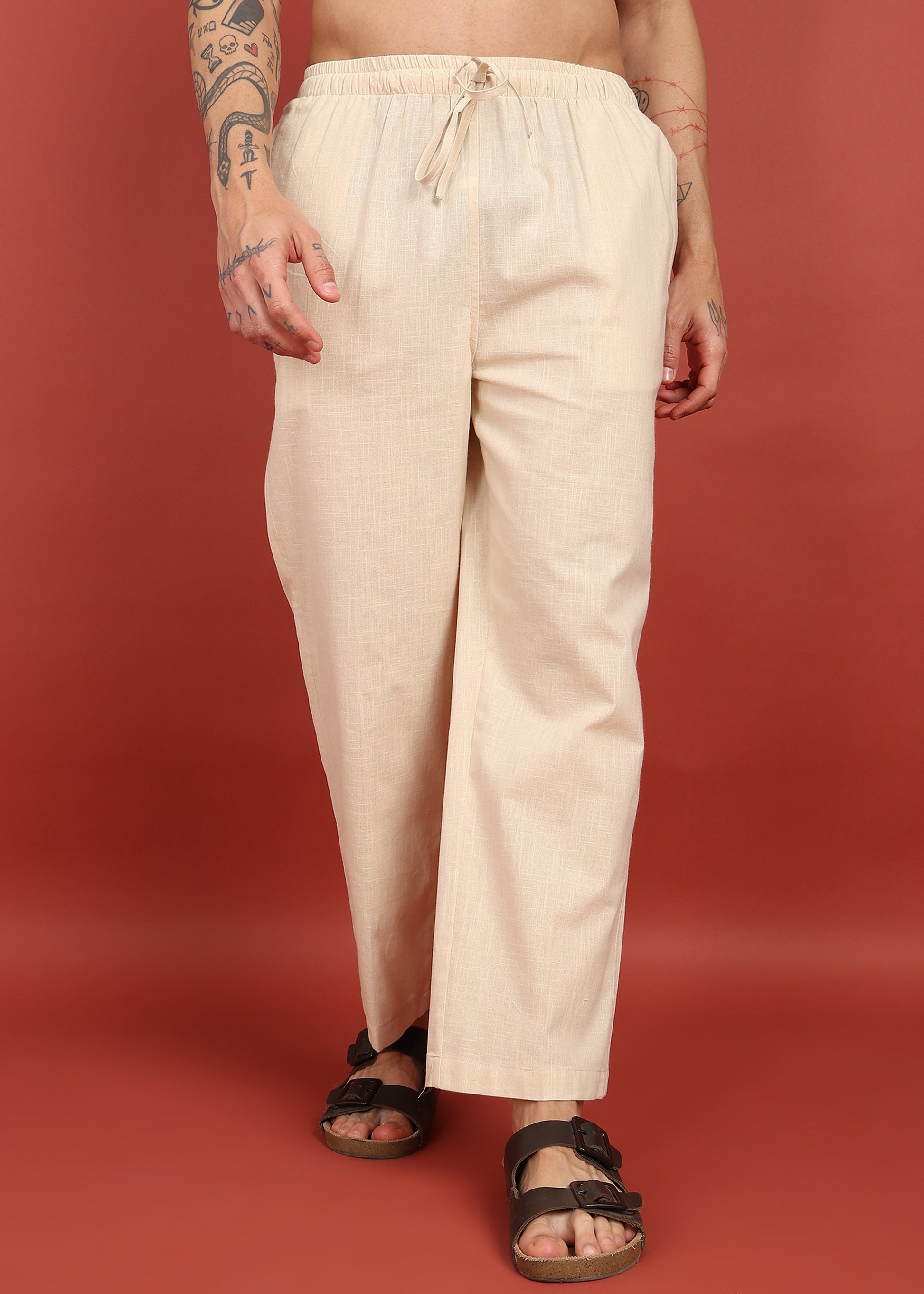 Fabmade Ivory Comfort Linen Pyjama - Distacart