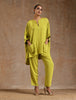 trueBrowns Lime Modal Satin Boxy Fit High-Low Co-Ord Set - Distacart