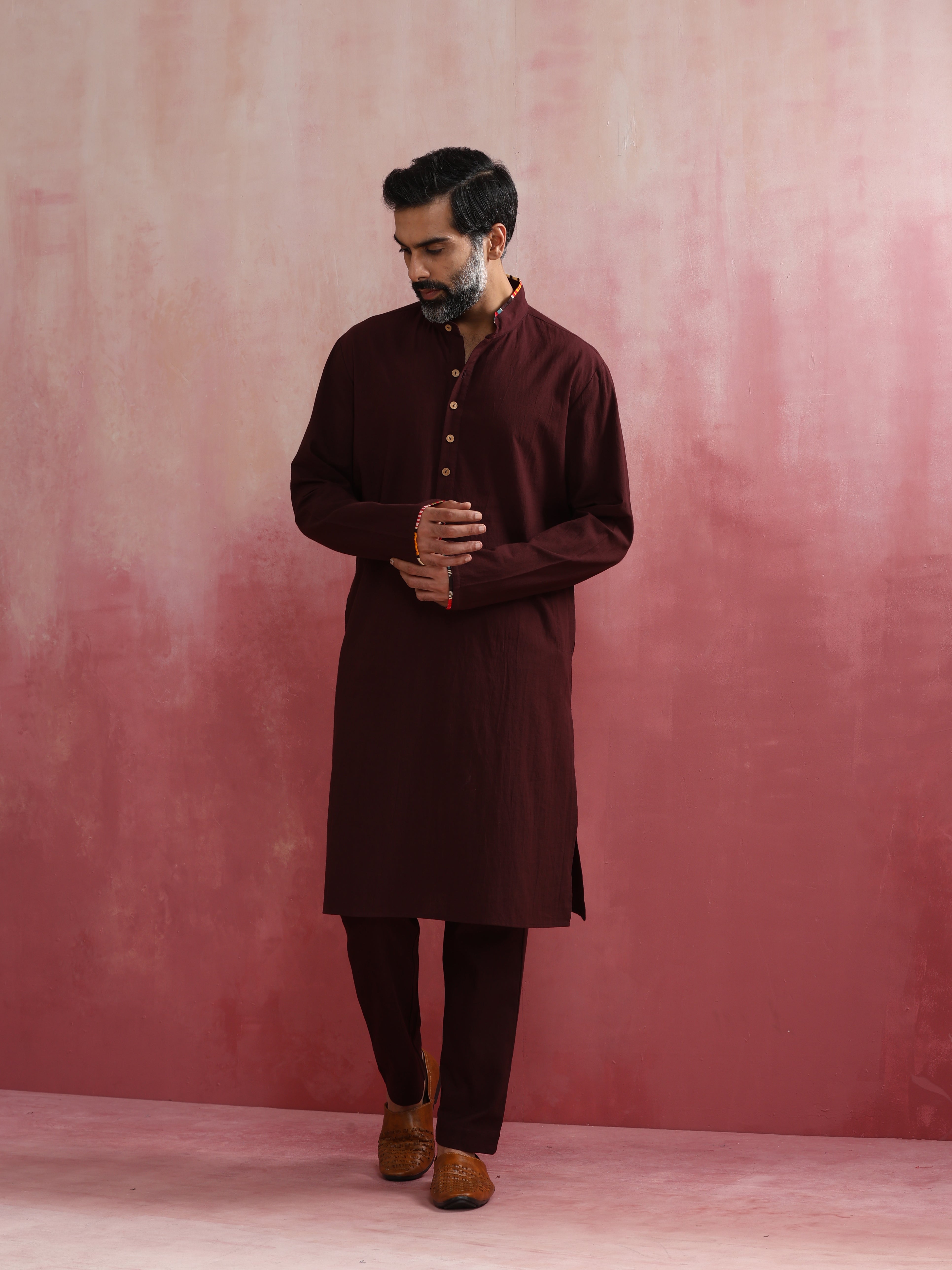 trueBrowns Men's Cola Mandarin Collar Kurta - Distacart