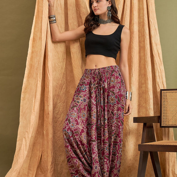 InWeave Burgundy Big Jaal Harem Pant - Distacart