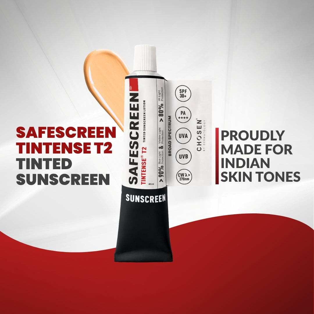 Chosen Tintense Buff Shade Tinted Mineral Sunscreen SPF 50+ Pa++++ 8-Hour Water Resistance, No White Cast - Dista