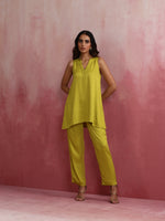 Thumbnail for trueBrowns Lime Green Short Kurta Co-ord set
