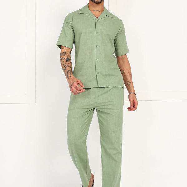 Fabmade Sage Flow Linen Co-Ord Set - Distacart