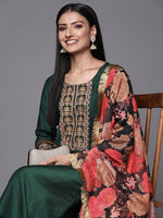 Thumbnail for Varanga Thread Embroidered Kurta Paired With Straight Pant And Digital Printed Dupatta - Distacart