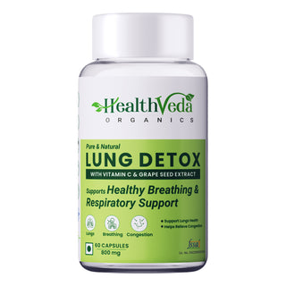 Health Veda Organics Lung Detox Veg Capsules - Distacart