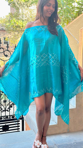 Noroke True Blue Silk Beachwear Cover Up - Distacart