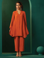 Thumbnail for trueBrowns Rust Silk Collar Co-ord Set - Distacart