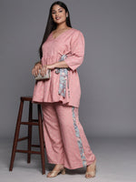 Thumbnail for Ahalyaa Plus Size Ethnic Printed Wrap Tunic with Palazzos - Distacart