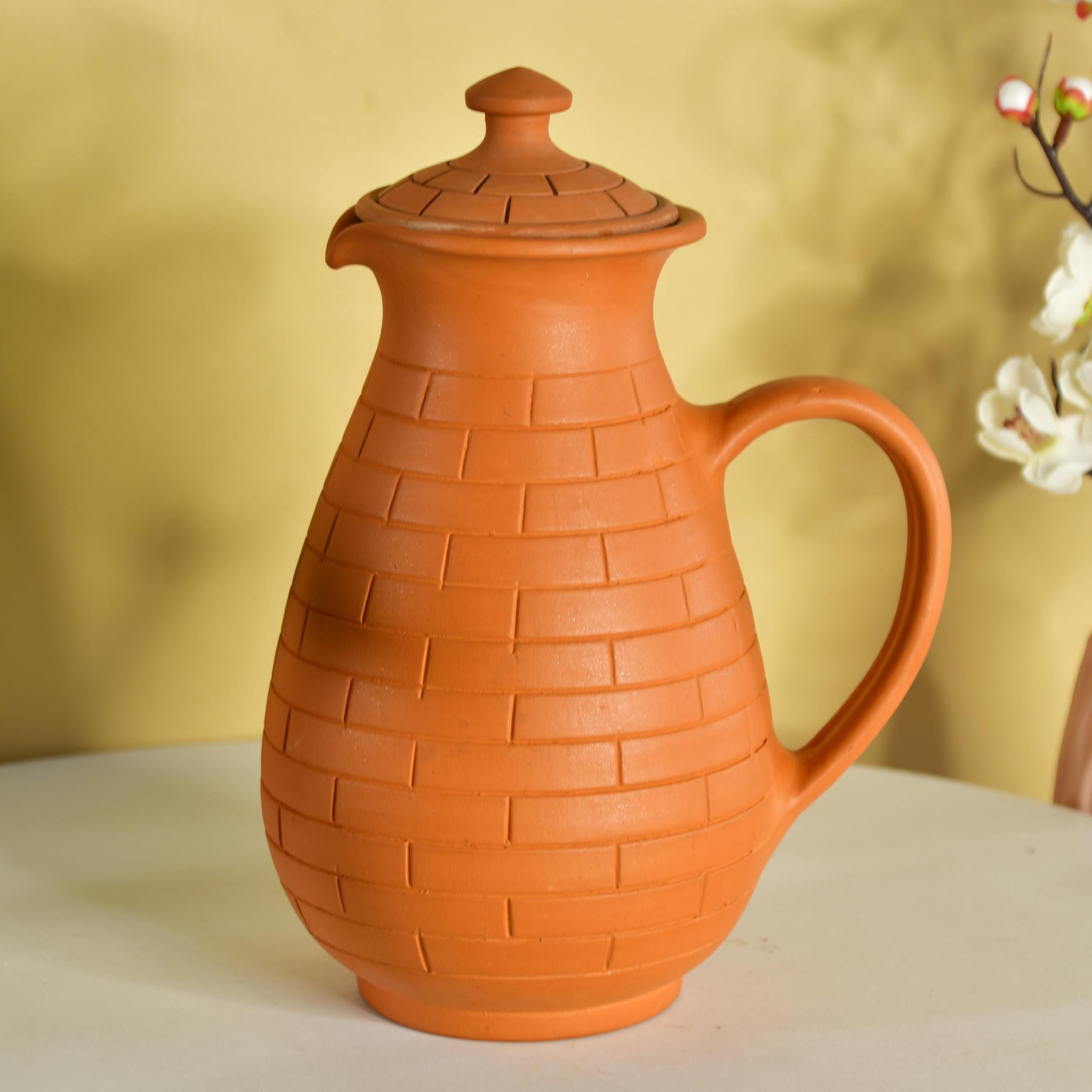 Sowpeace Premium Large Terracotta Jug for Water and Drinks