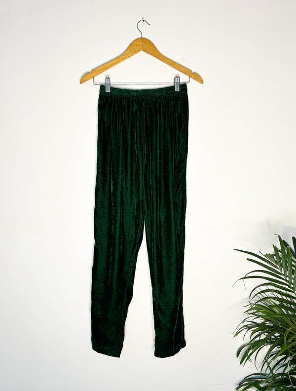 trueBrowns Green Velvet Pant