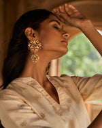 Thumbnail for trueBrowns Gold-Polished Circle Drop Earrings