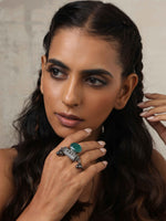 Thumbnail for trueBrowns Silver Tone Stone Ghungroo Ring - Distacart