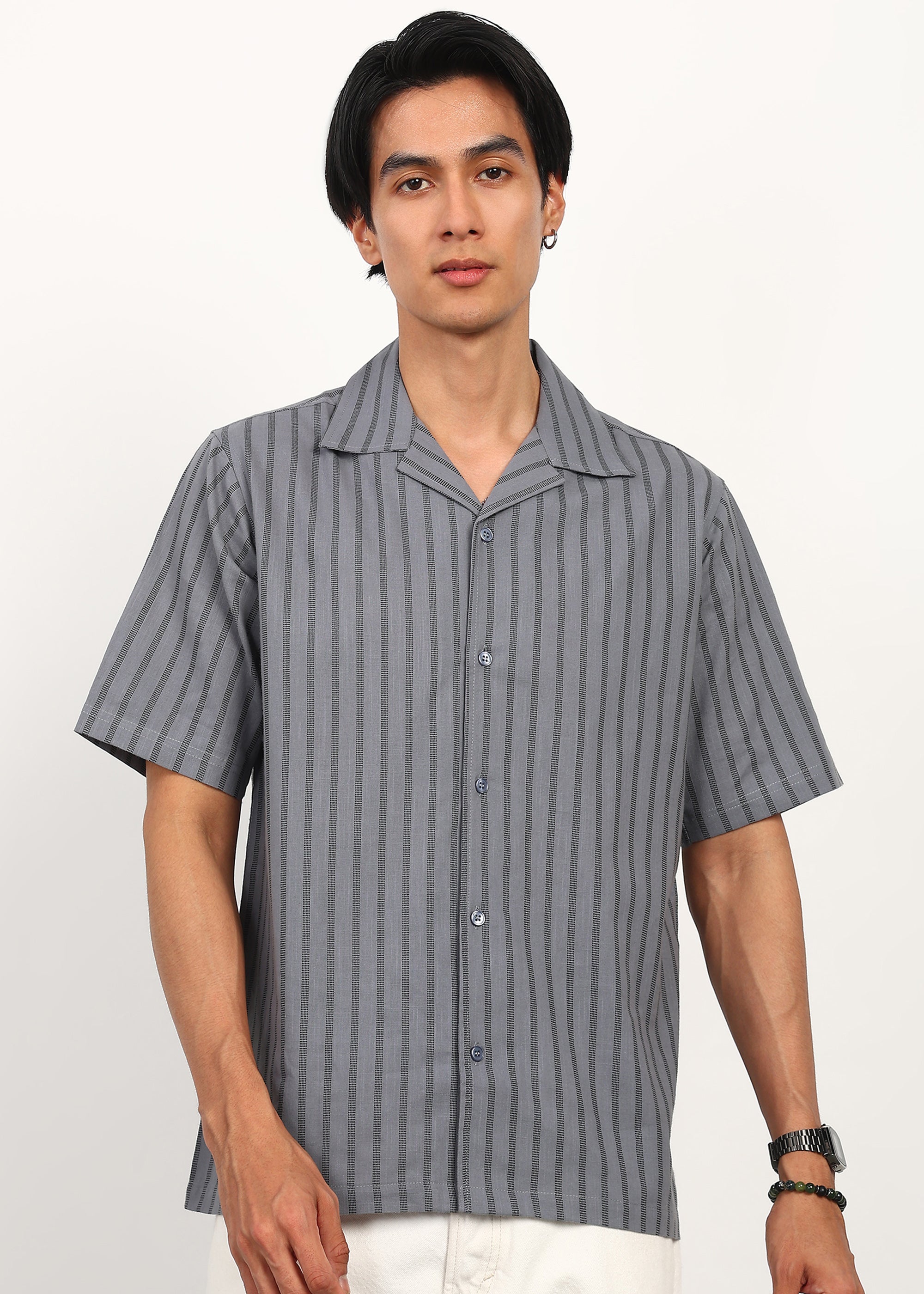 Fabmade Graphite Stripe Short-Sleeve Shirt - Distacart