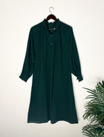 Thumbnail for trueBrowns Dark Green Cotton Dobby Long Top
