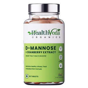 Health Veda Organics D-Mannose + Cranberry Extract Tablets - Distacart