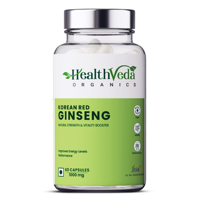 Health Veda Organics Plant Based Korean Red Ginseng Capsules - Distacart