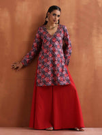 Thumbnail for trueBrowns Pink Print Sharara Set - Distacart