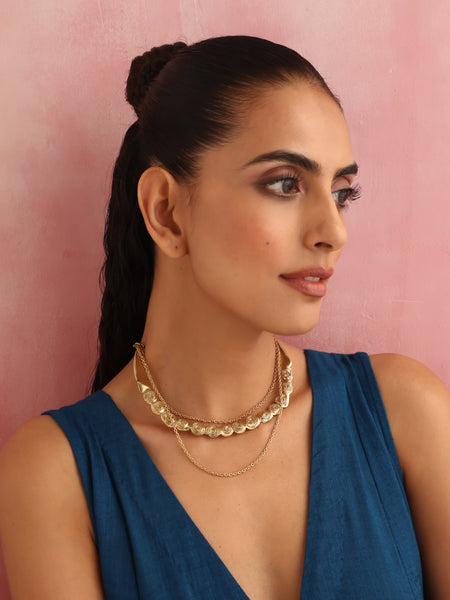 trueBrowns Brass Rose Layererd Necklace - Distacart