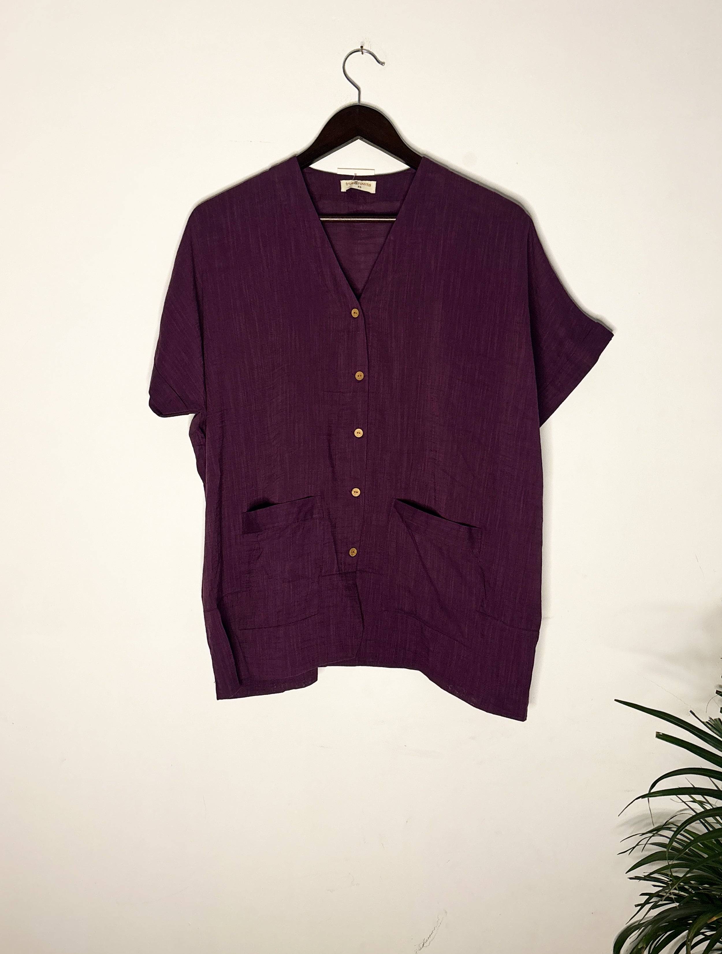 trueBrowns Purple Slub Top - Distacart