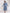 trueBrowns Blue Cotton Floral Embroidered Dress