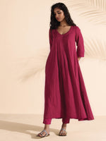 Thumbnail for trueBrowns Carrot Cotton Dobby Kurta Pant Set - Distacart