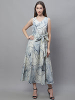 Thumbnail for Jainish Women's Blue Printed A-Line Dresses - Distacart