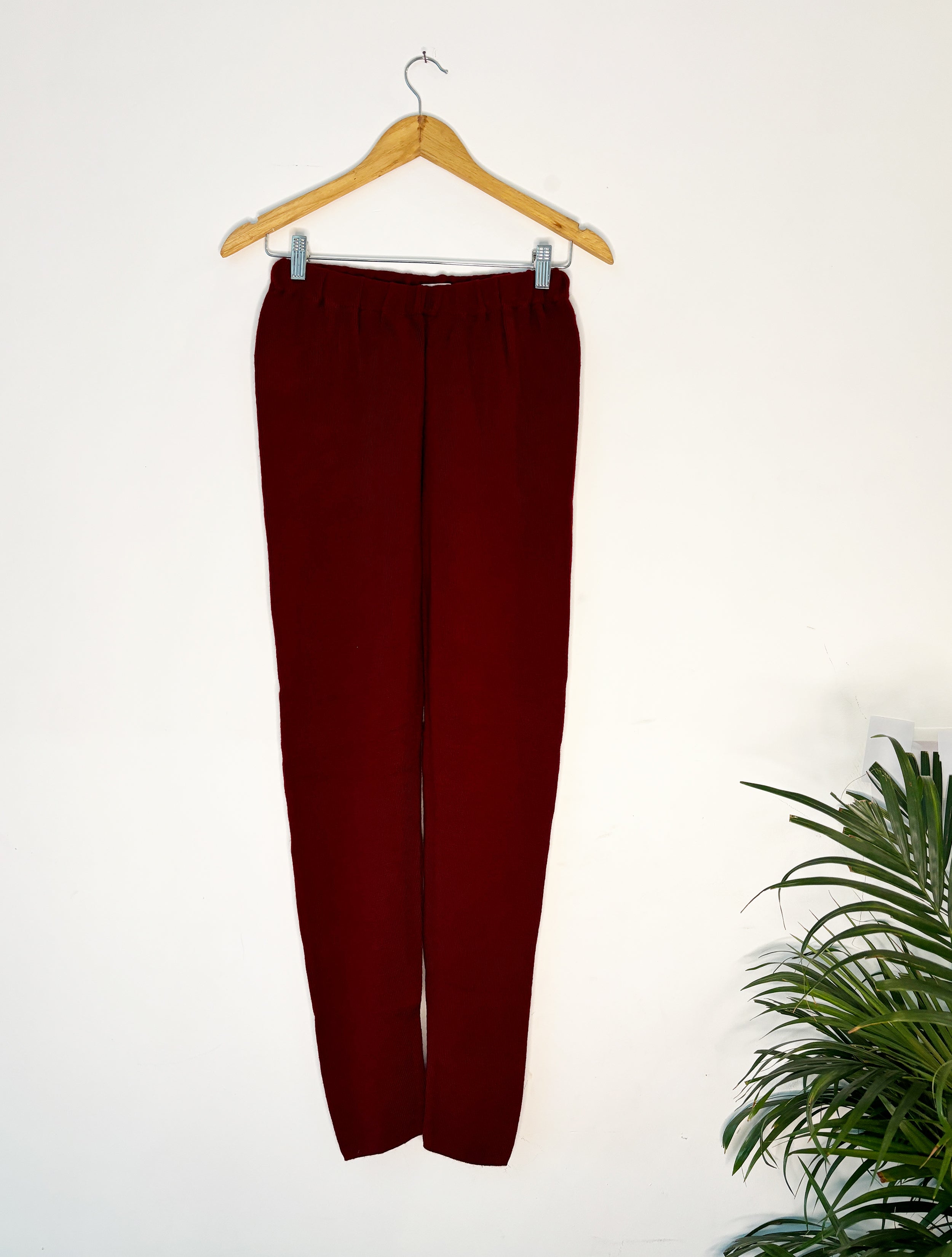 trueBrowns Maroon Wollen Leggings - Distacart