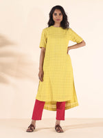 Thumbnail for trueBrowns Lime Cotton Dobby Kurta Pant Set - Distacart