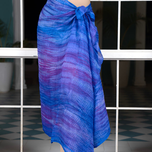 Noroke Silk Ultramarine Silk Sarong - Blue - Distacart