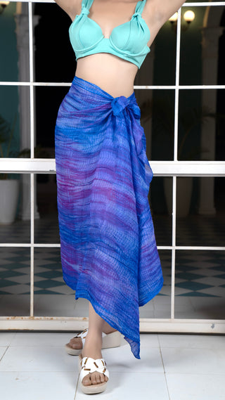 Noroke Silk Ultramarine Silk Sarong - Blue - Distacart