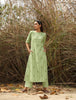 trueBrowns Green Cotton Dobby Embroidered Kurta Set - Distacart