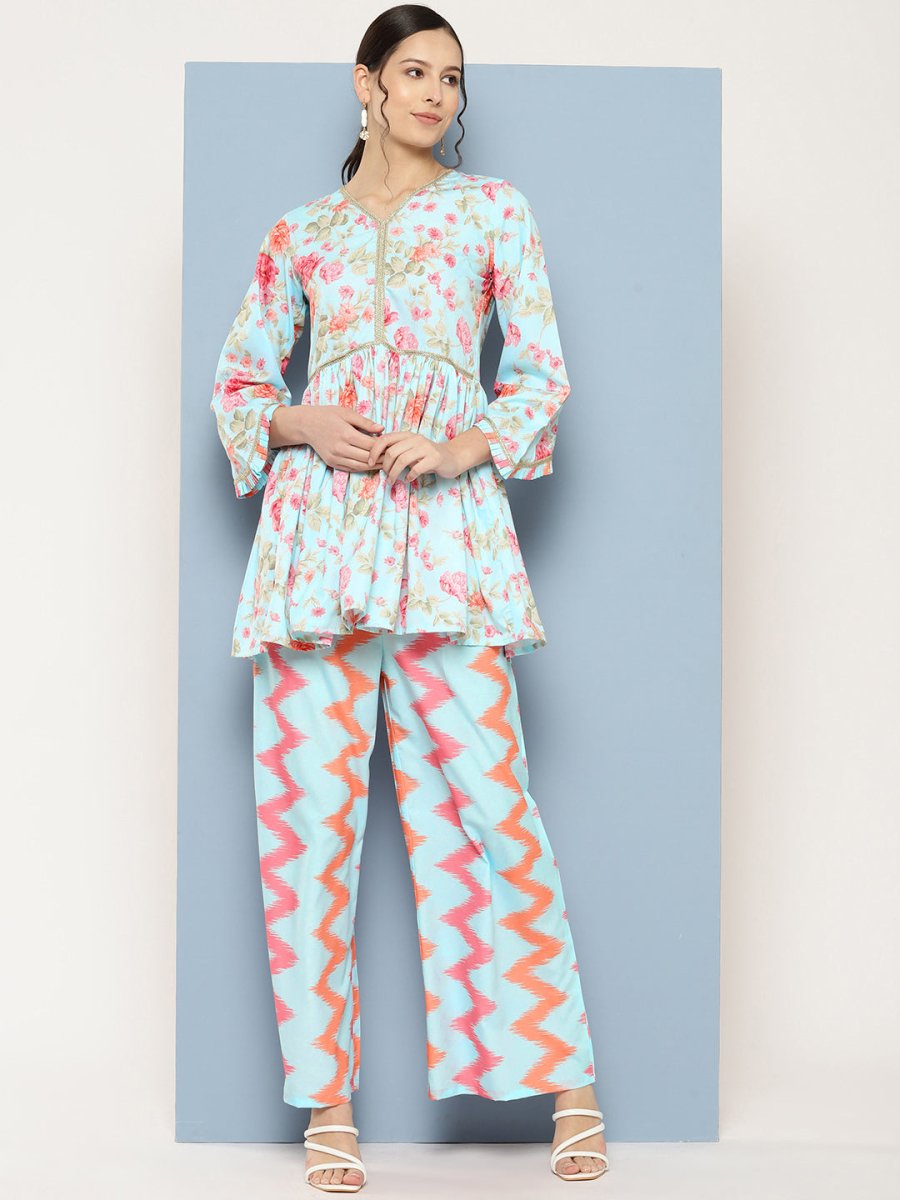 Ahalyaa Printed Ethnic Co-Ords - Distacart
