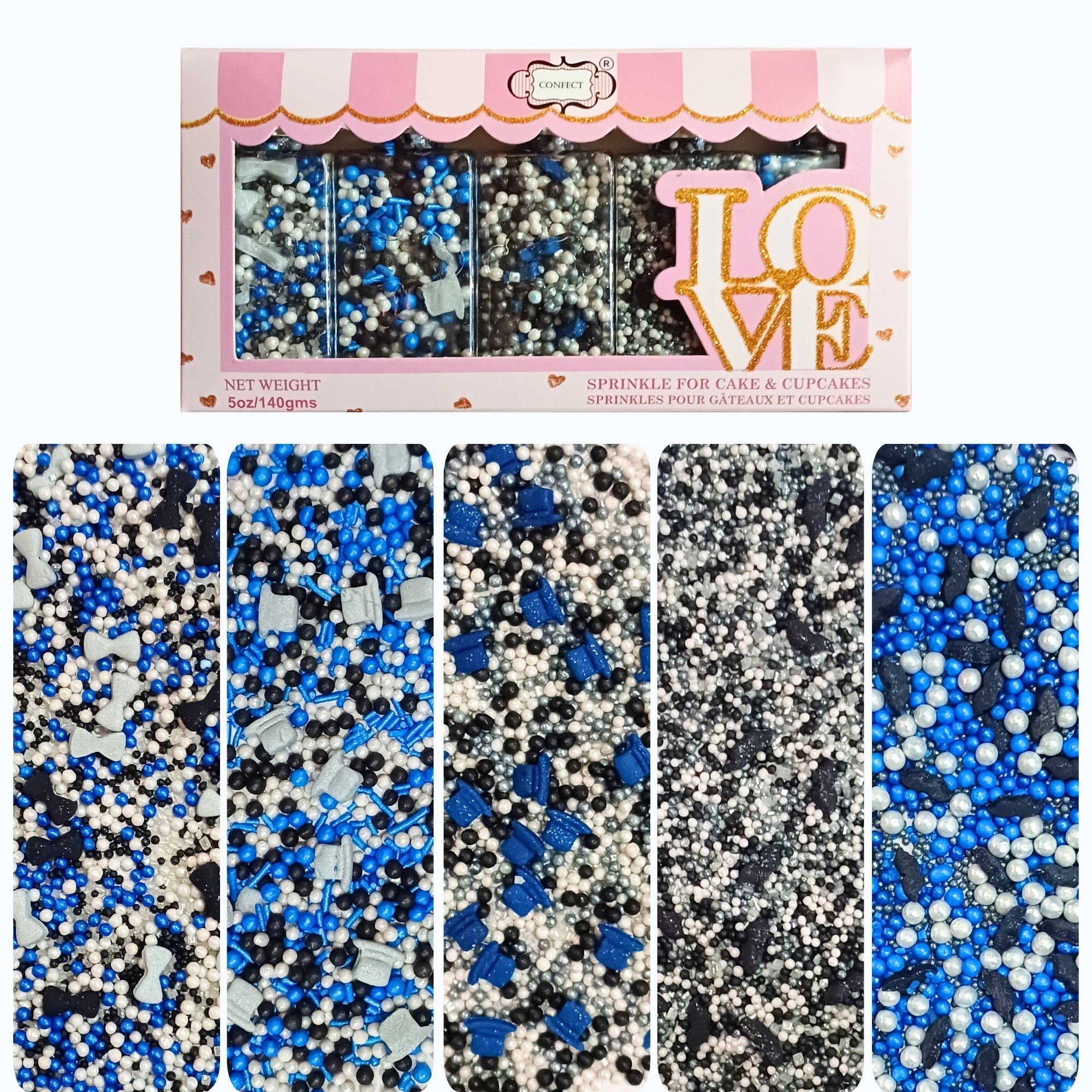 confect best dad ever sprinkles black blue white sprinkles mix 100gms