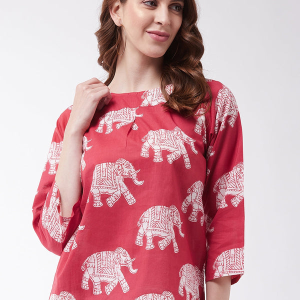 InWeave Red Elephant Top - Distacart