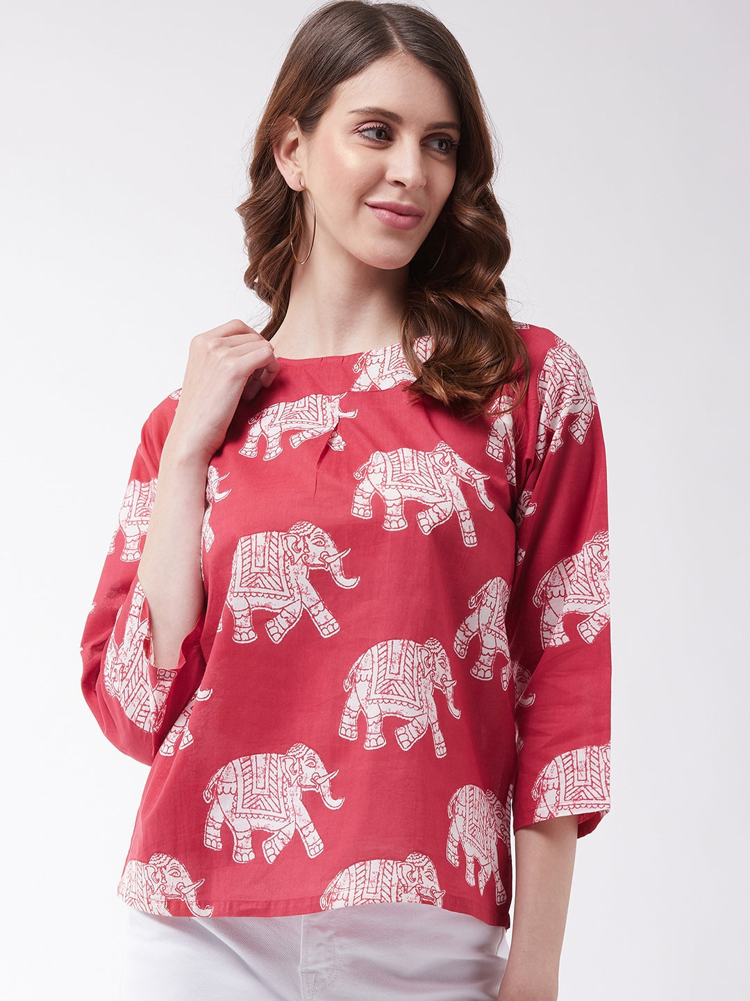 InWeave Red Elephant Top - Distacart