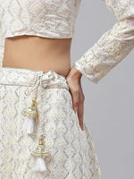 Thumbnail for Tulsi Art Impressive White Sequins Bridesmaid Monochrome Lehenga Choli