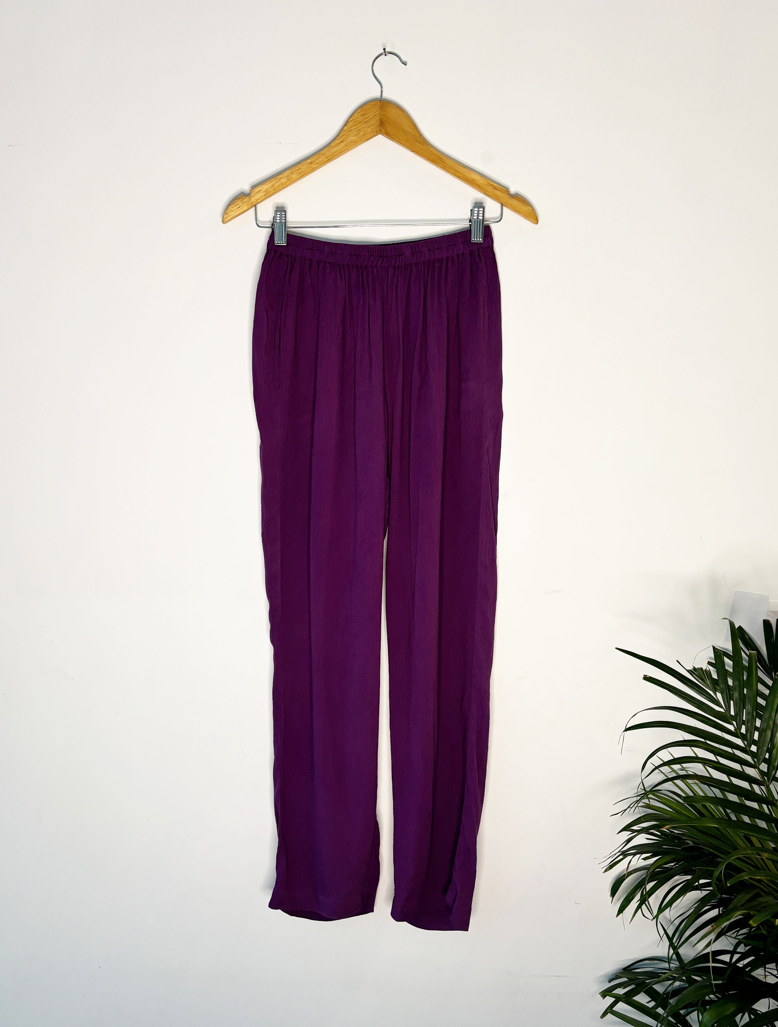 trueBrowns Purple Crinkle Pant - Distacart