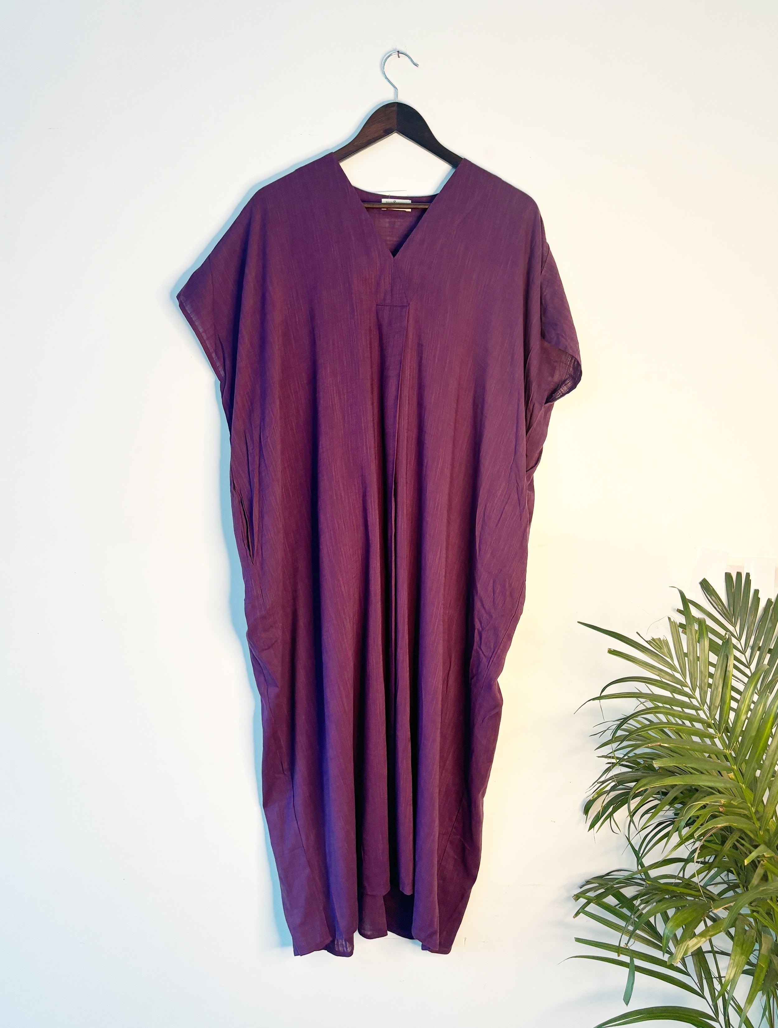 trueBrowns Purple Slub Dress - Distacart
