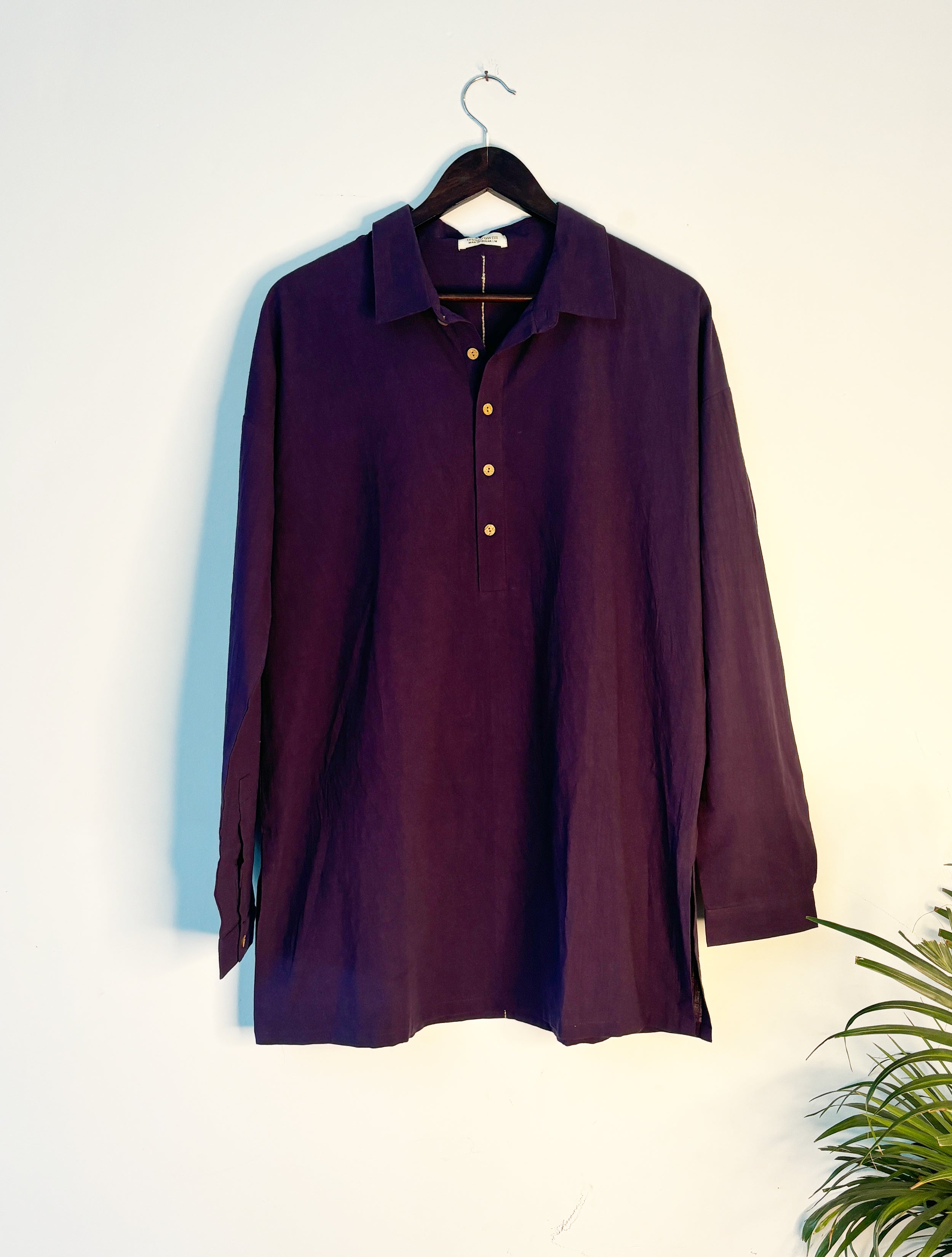 trueBrowns Purple Slub Kurta - Distacart