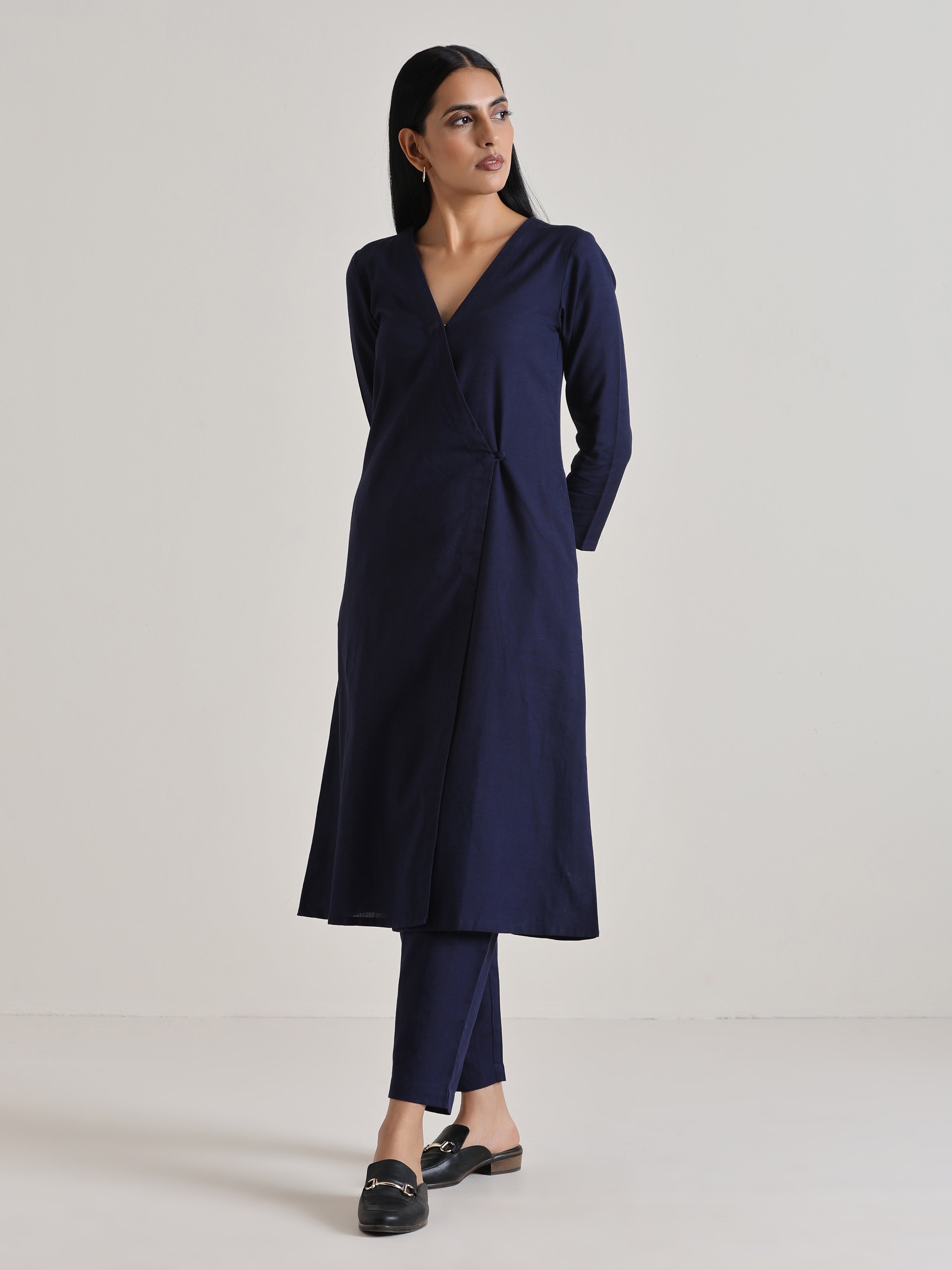 trueBrowns Blue Angrakha Kurta Set - Distacart