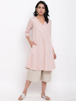 Thumbnail for trueBrowns Linen Cotton Rose Kurta Pant Set - Distacart