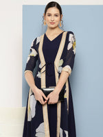 Thumbnail for Ahalyaa Floral Printed Maxi Empire Ethnic Dress - Distacart